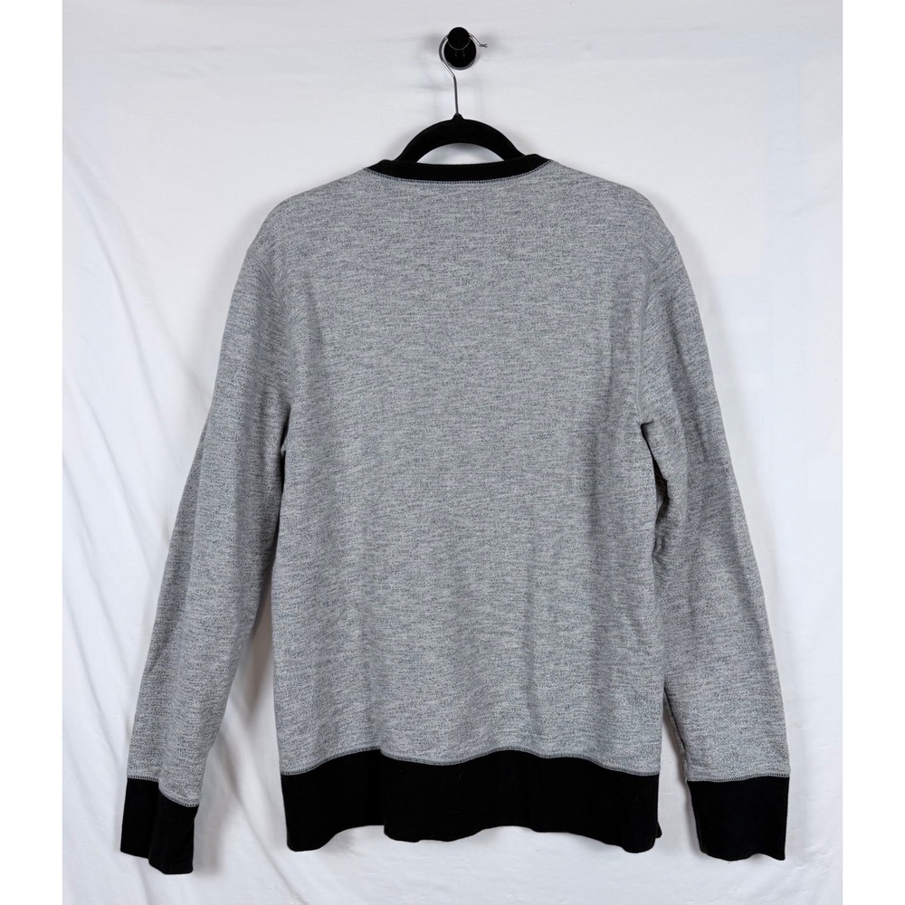 Gap Mens Fleece Zip Crew Sweatshirt Heather Grey Black Medium - Picture 5 of 9